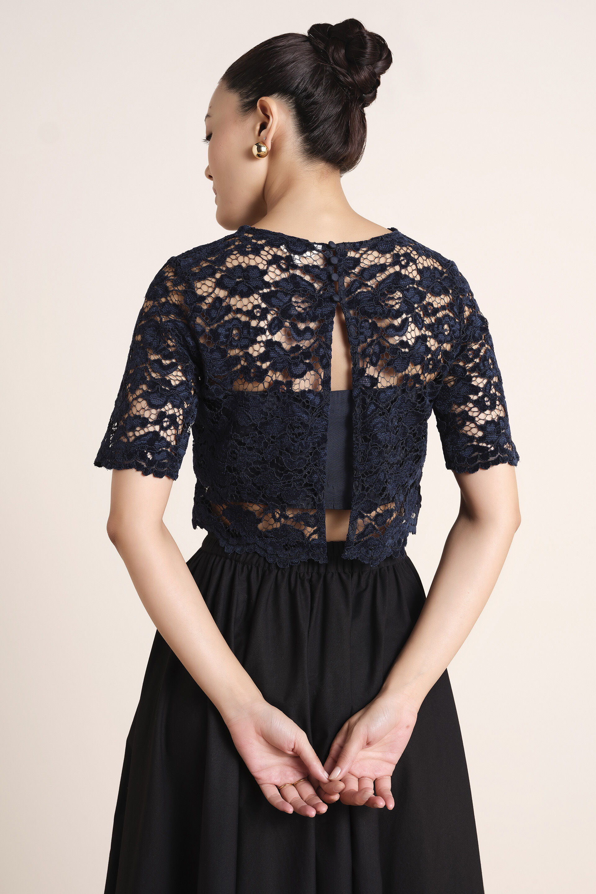 Navy Allure Crop Top, Blue, image 6